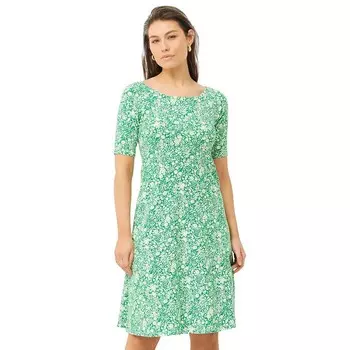 Женское расклешенное платье с короткими рукавами Ellos больших размеров, цвет Kelly Green Ditsy