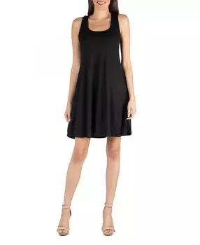 Женское расклешенное платье трапециевидной формы без рукавов 24seven Comfort Apparel, черный