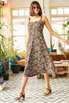 Женское разноцветное платье с рисунком на молнии Olalook, разноцветный