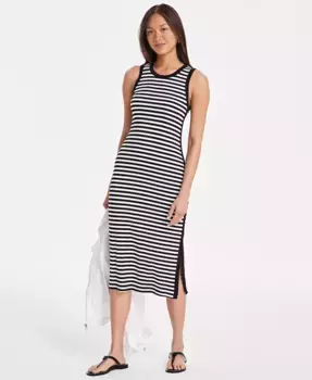 Женское ребристое трикотажное платье миди On 34th, черный