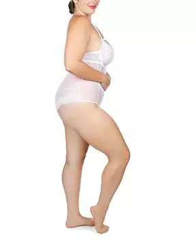 Женское сетчатое кружевное боди дерзкого кроя Odette MeMoi, белый