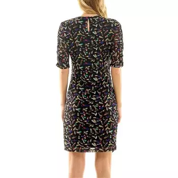 Женское сетчатое платье с принтом и гофрированной отделкой Nicole Miller, цвет Grrrr Print