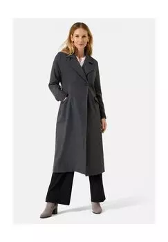 Женское шерстяное пальто Alberta - длина до икры, воротник с лацканами и карманы с клапанами RICANO, серый