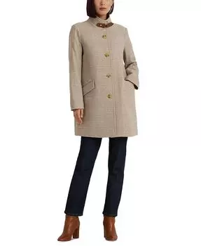 Женское шерстяное пальто с воротником-пряжкой Lauren Ralph Lauren, слоновая кость/кремовый
