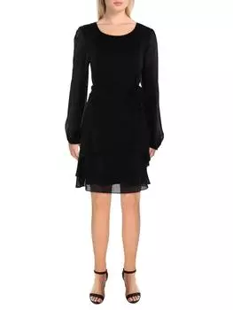 Женское шифоновое короткое мини-платье MSK, черный