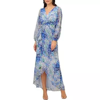 Женское шифоновое металлическое вечернее платье Adrianna Papell