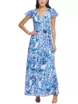 Женское шифоновое платье макси с цветочным принтом Eliza J, синий