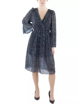 Женское шифоновое платье с расклешенным кроем и принтом Lola, синий