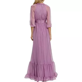 Женское шифоновое вечернее платье с рюшами Mac Duggal, цвет Vintage Lilac