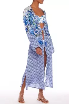 Женское синее кимоно/накидка Cote D'Azur Mary Katrantzou, синий