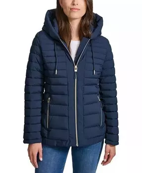 Женское складное стеганое пальто с капюшоном Tommy Hilfiger, синий