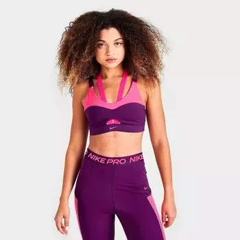 Женское спортивное бра Nike Dri-FIT Indy Light с подкладкой и вырезами на бретелях, фиолетовый