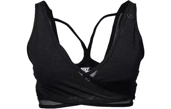 Женский спортивный топ Nike с сеточкой, черный