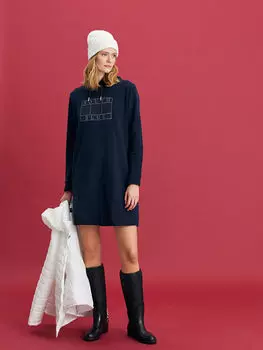 Женское спортивное платье с капюшоном и принтом с длинным рукавом Southblue