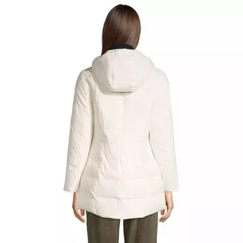 Женское стеганое эластичное пуховое пальто Lands End Lands' End, черный