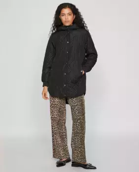 Женское стеганое пальто 3/4 Vila, чёрный