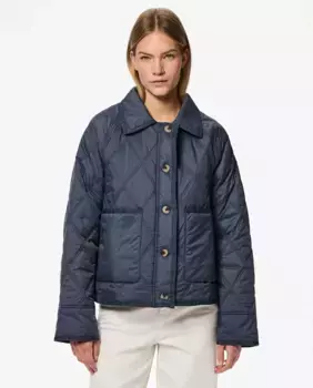 Женское стеганое пальто Pieces, тёмно-синий