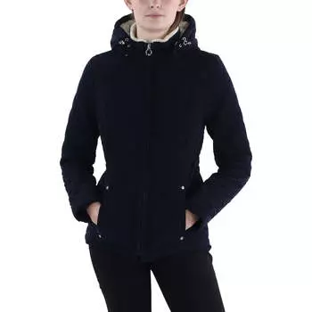 Женское стеганое пальто с капюшоном из искусственного меха Laundry by Shelli Segal, цвет pretoria navy