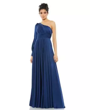 Женское струящееся платье Ieena на одно плечо с епископскими рукавами MAC DUGGAL