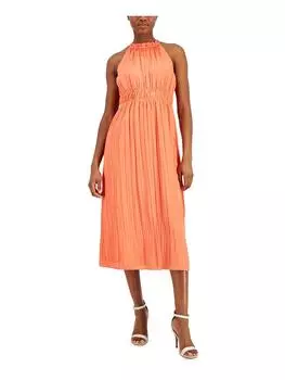 Женское свадебное платье для гостей миди-халтер Anne Klein, цвет coral punch