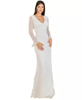 Женское свадебное платье с длинными рукавами и бахромой Lara, слоновая кость/кремовый