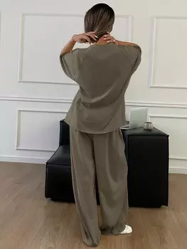 Женское свободное домашнее платье с рукавами реглан и буквами Dazy, темно-зеленый