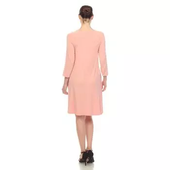 Женское свободное платье с перекрещивающимся воротником белого цвета Mark White Mark