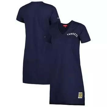 Женское темно-синее платье с v-образным вырезом Mitchell & Ness New York Yankees Cooperstown Collection