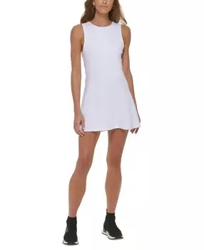 Женское теннисное платье balance с круглым вырезом DKNY, белый
