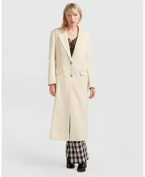 Женское трансцендентное асимметричное пальто с разрезом по краю Belle & Bloom, белый