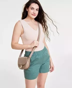 Женское трикотажное боди с двойным V-образным вырезом On 34th, бежевый