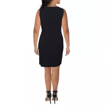 Женское трикотажное платье-футляр без рукавов для миниатюрных размеров R&M Richards, цвет Navy/Mauve