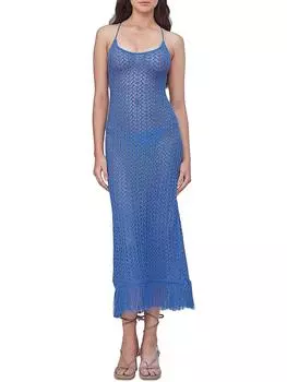 Женское трикотажное платье-накидка средней длины Capittana, синий