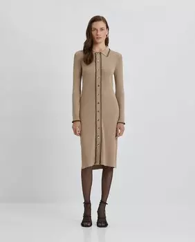 Женское трикотажное платье-рубашка Simorra, бежевый