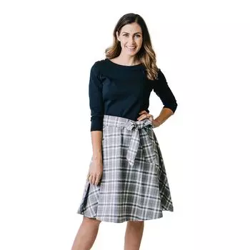 Женское трикотажное платье с длинными рукавами, облегающее и расклешенное, женские Hope &amp; Henry, мульти