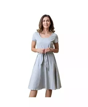 Женское трикотажное платье с завязками на талии Hope & Henry, серый