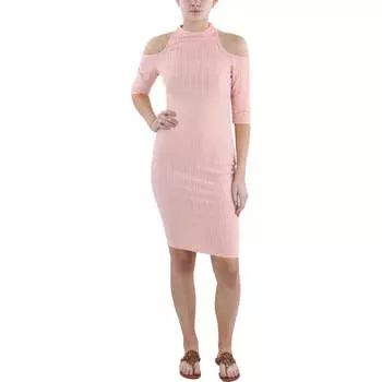 Женское трикотажное платье-свитер миди Ax Paris, персиковый