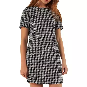 Женское твидовое мини-платье прямого кроя Gracia, цвет Black/White