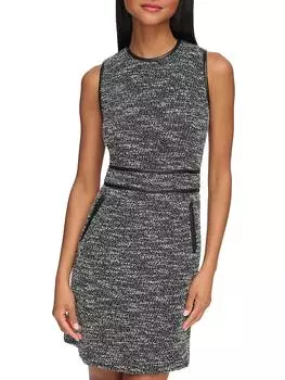 Женское твидовое платье миди миди Karl Lagerfeld Paris, черный/белый