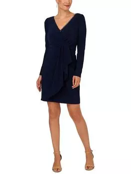 Женское украшенное облегающее платье выше колена Adrianna Papell, цвет midnight