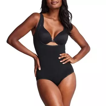 Женское ультра-жесткое корректирующее белье RED HOT by SPANX Безупречное боди с открытой грудью и трусиками 10315R, цвет Very Black