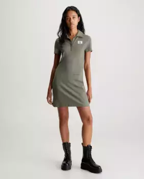 Женское узкое трикотажное платье-поло Milano Calvin Klein Jeans, зеленый