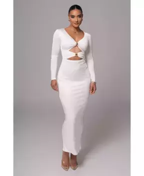 Женское вечернее макси-платье Soiree с вырезами JLUXLABEL, слоновая кость/кремовый