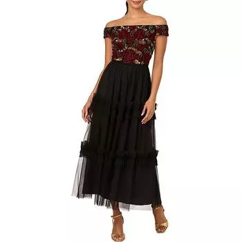 Женское вечернее платье из тюля с пайетками Adrianna Papell