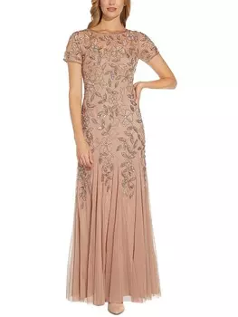 Женское вечернее платье макси с блестками Adrianna Papell, цвет Rose Gold