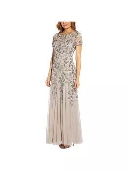 Женское вечернее платье макси с блестками Adrianna Papell, цвет Marble