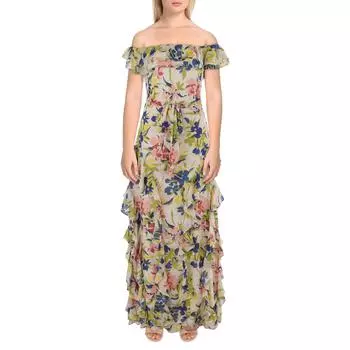 Женское вечернее платье макси с оборками Lauren Ralph Lauren