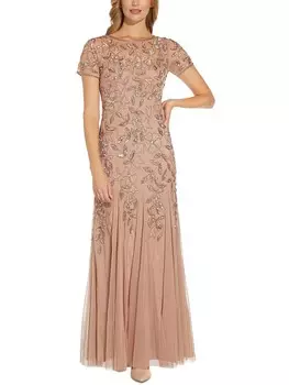 Женское вечернее платье макси с украшением Adrianna Papell, цвет Rose Gold