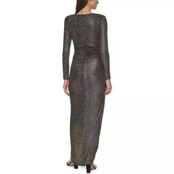 Женское вечернее платье металлик с v-образным вырезом Petites Vince Camuto, золото