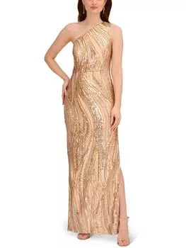 Женское вечернее платье на одно плечо с пайетками Adrianna Papell